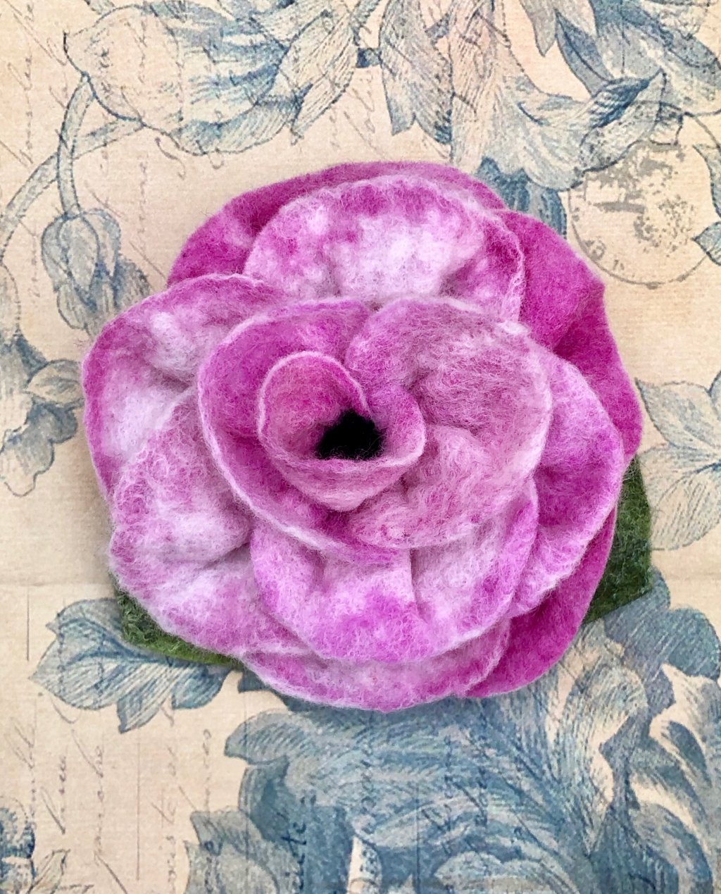 Agnes Foss - Felted Rose Brooch - Lavender Pink Agnes Foss - Felted Rose Brooch - Lavender Pink